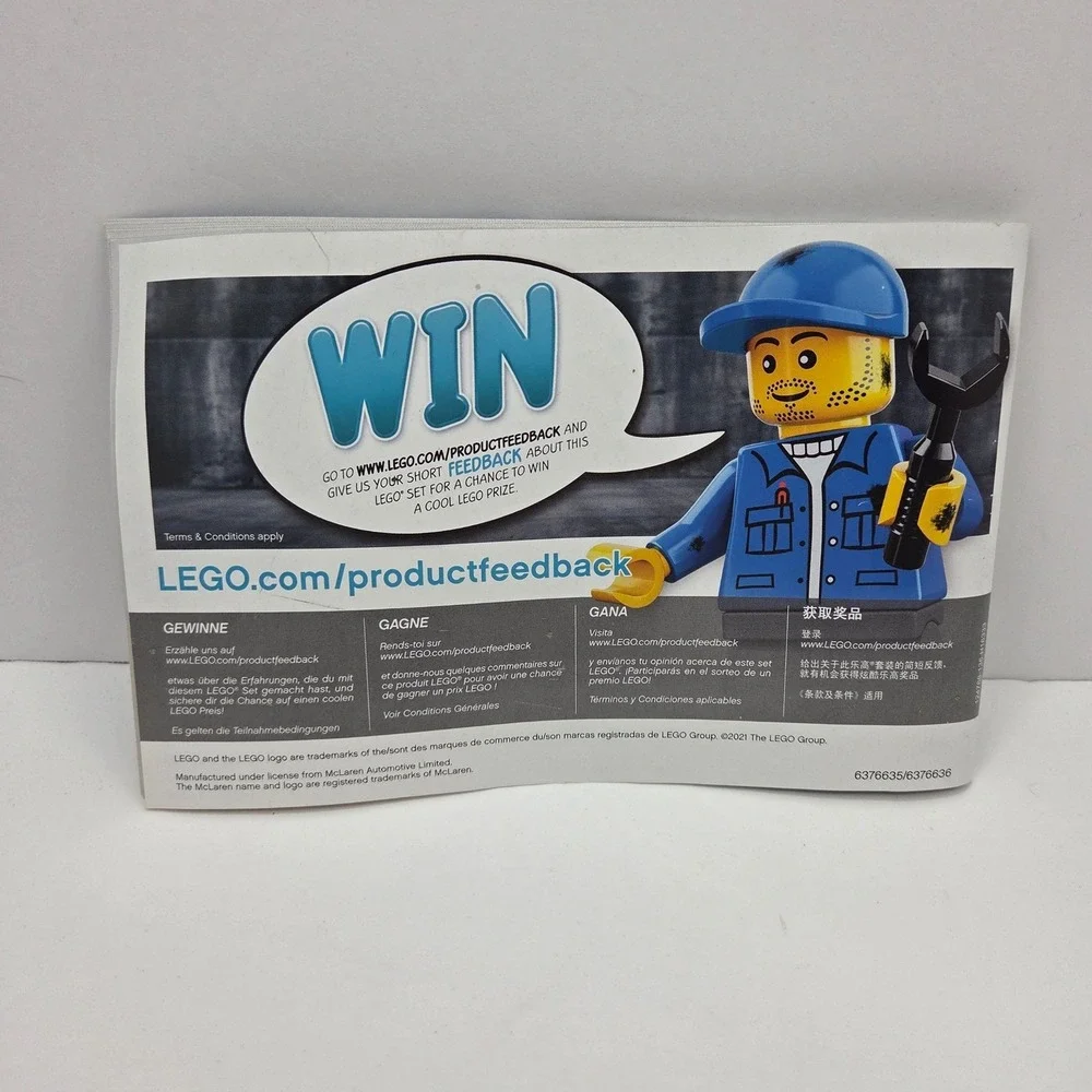 LEGO Speed Champions McLaren Elva 76902 Instruction Manual Only Blue Supercar